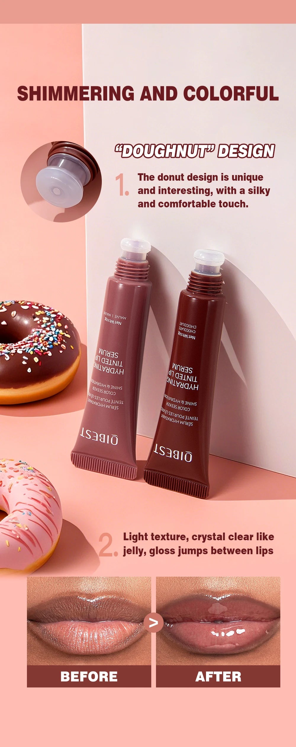 QIBEST Crystal Tinted Lip Balm